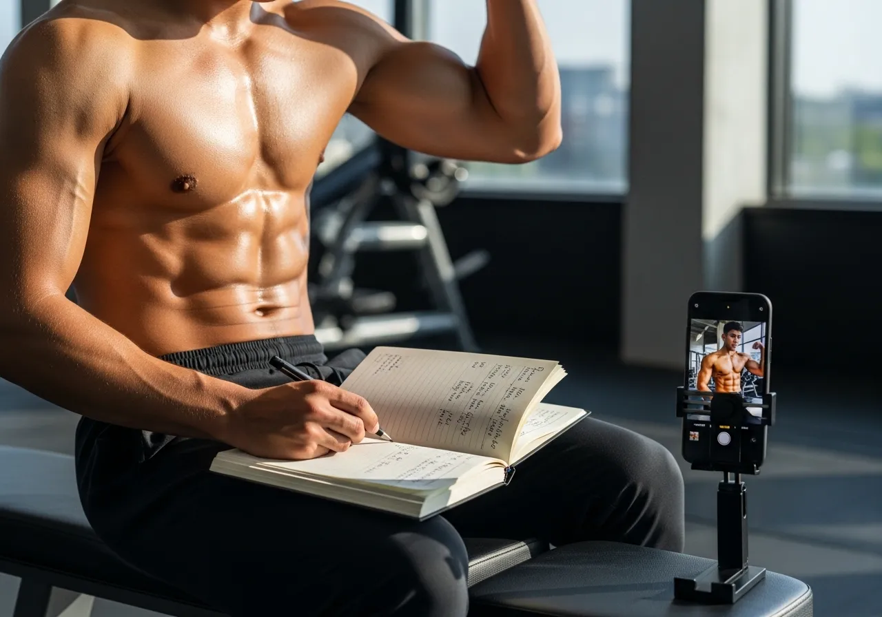  beginner doing bodyweight workout at home on yoga mat with no equipment