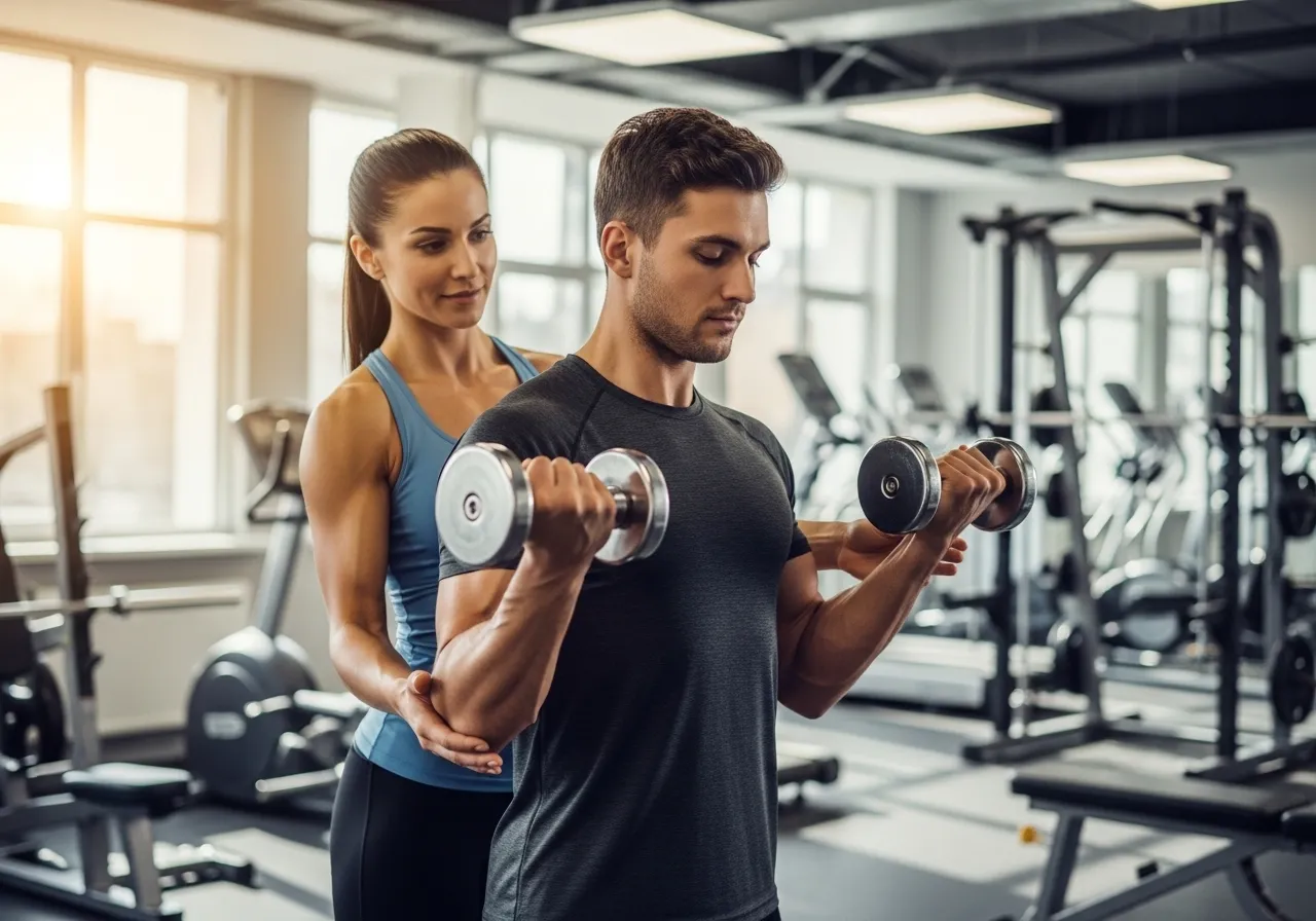 beginner doing bodyweight workout at home on yoga mat with no equipment