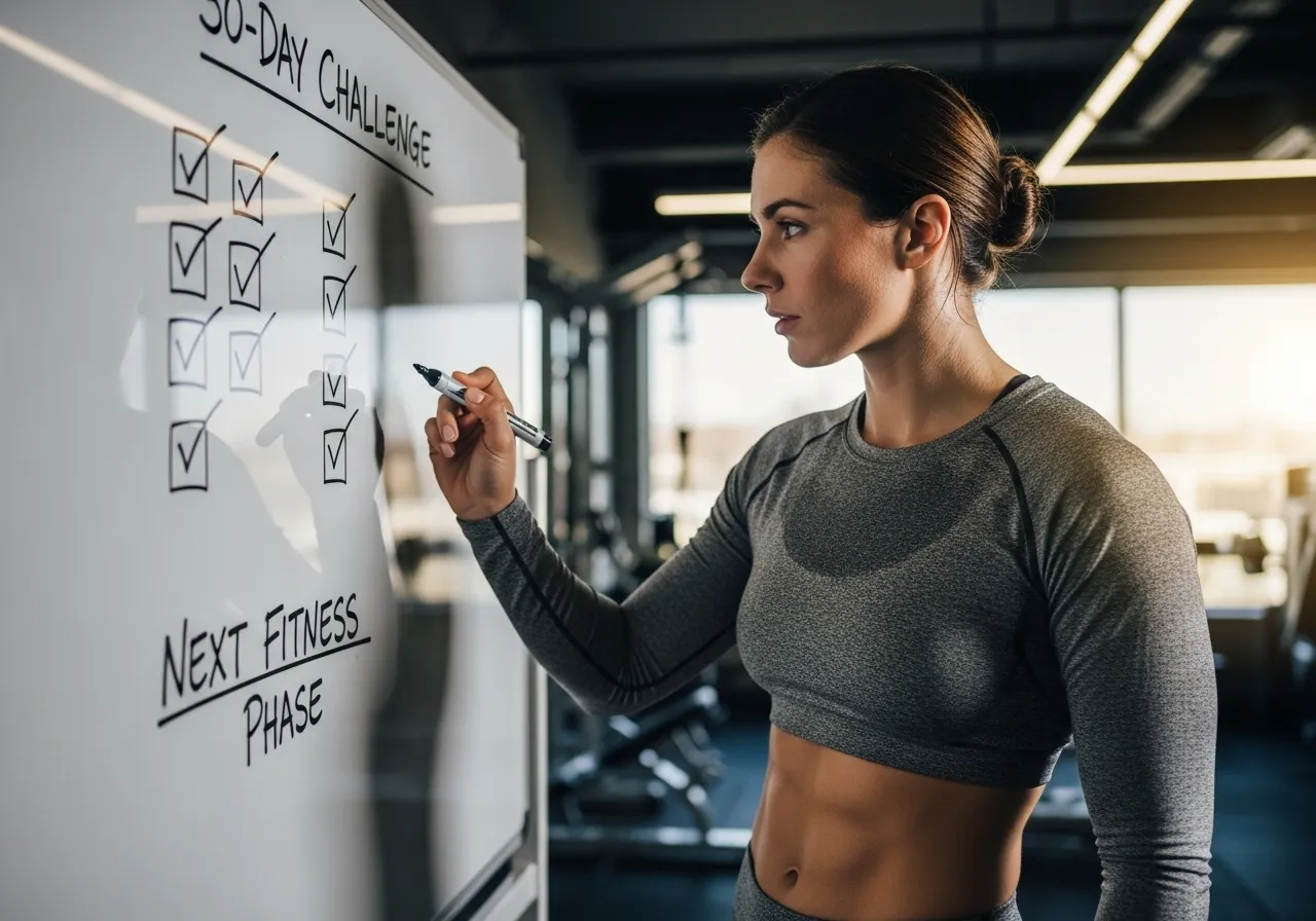  beginner doing bodyweight workout at home on yoga mat with no equipment