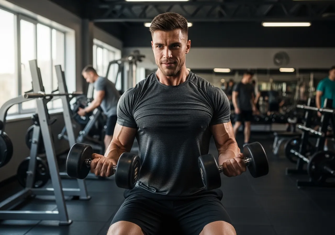  nervous person experiencing gym anxiety before entering gym for first time