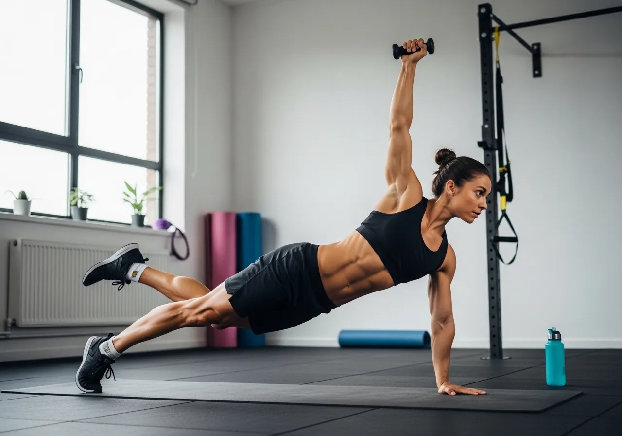  person getting effective workout results from home gym setup