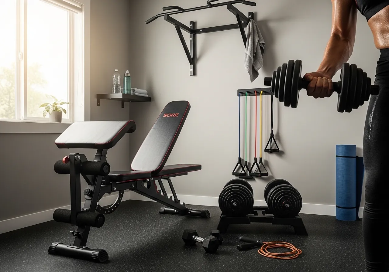 person getting effective workout results from home gym setup
