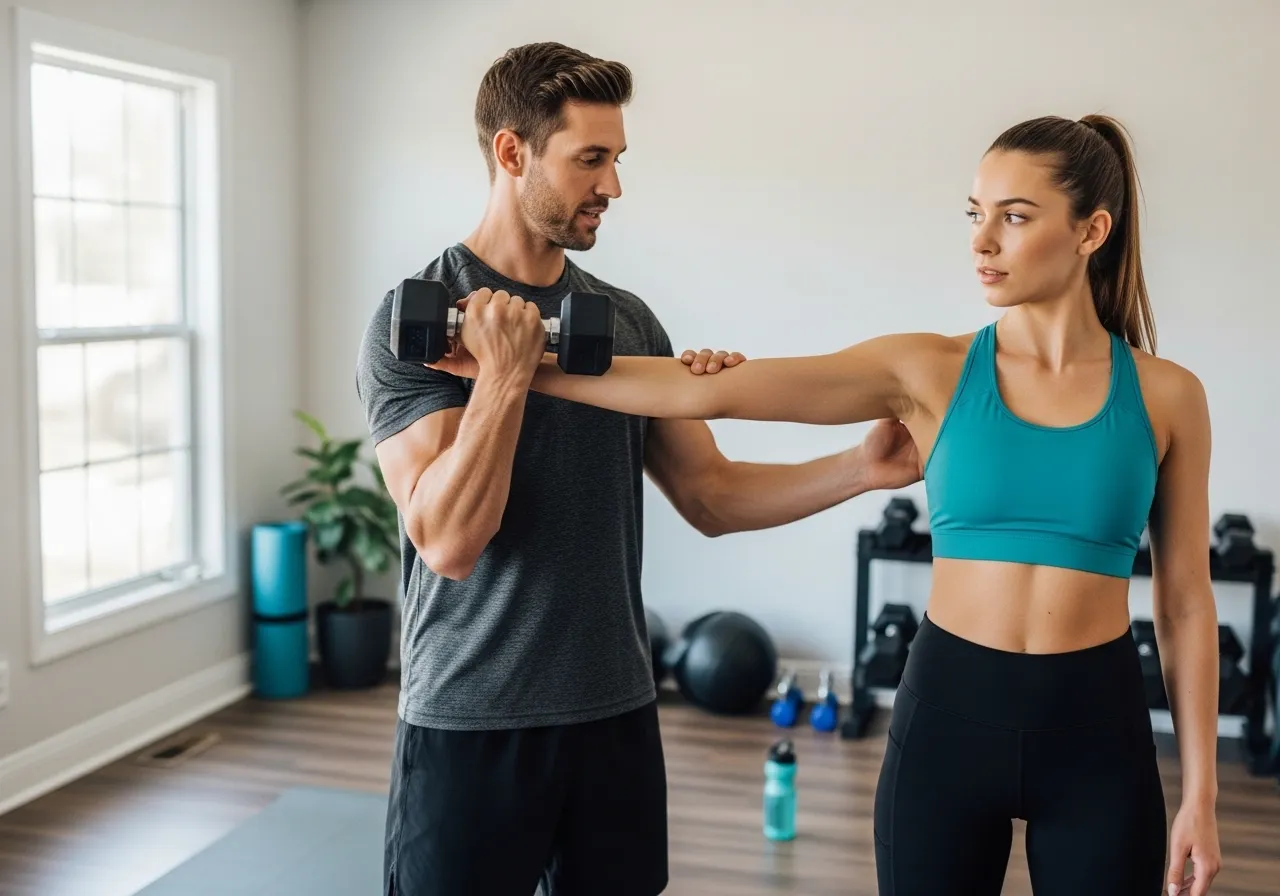  person getting effective workout results from home gym setup