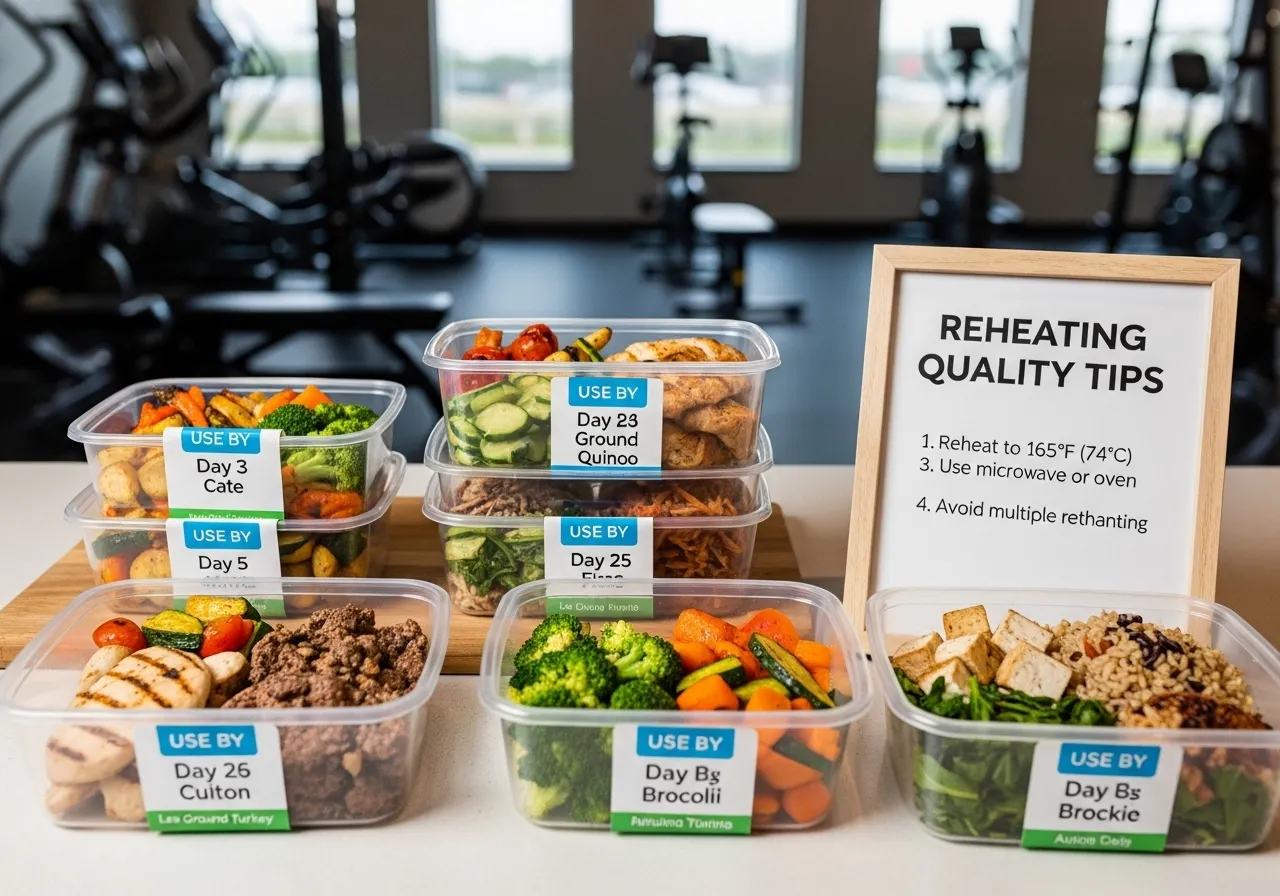 athlete meal prep recipes high protein fat loss and macronutrient templates, professional fitness photography, natural gym lighting, high-detail, sharp focus, photorealistic, authentic and motivating atmosphere