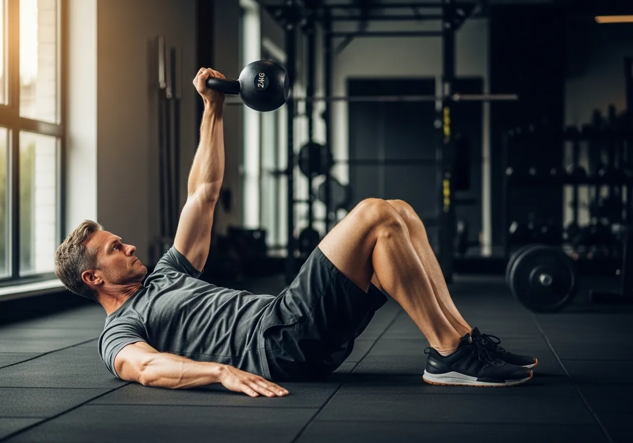athletic man performing high intensity interval training on rowing machine showing cardiovascular fitness over 40, professional fitness photography
