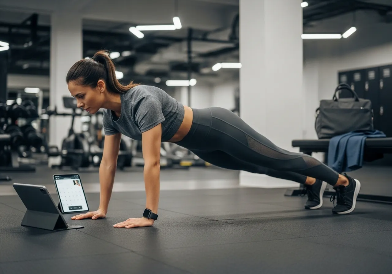 busy professional exercising efficiently during lunch break or early morning showing workout with busy schedule, professional lifestyle photography