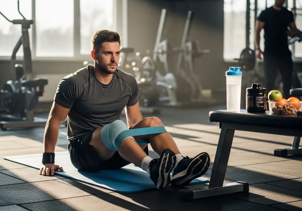 cardiovascular training options for common injury restrictions, professional fitness photography, natural gym lighting, high-detail, sharp focus, photorealistic, authentic and motivating atmosphere