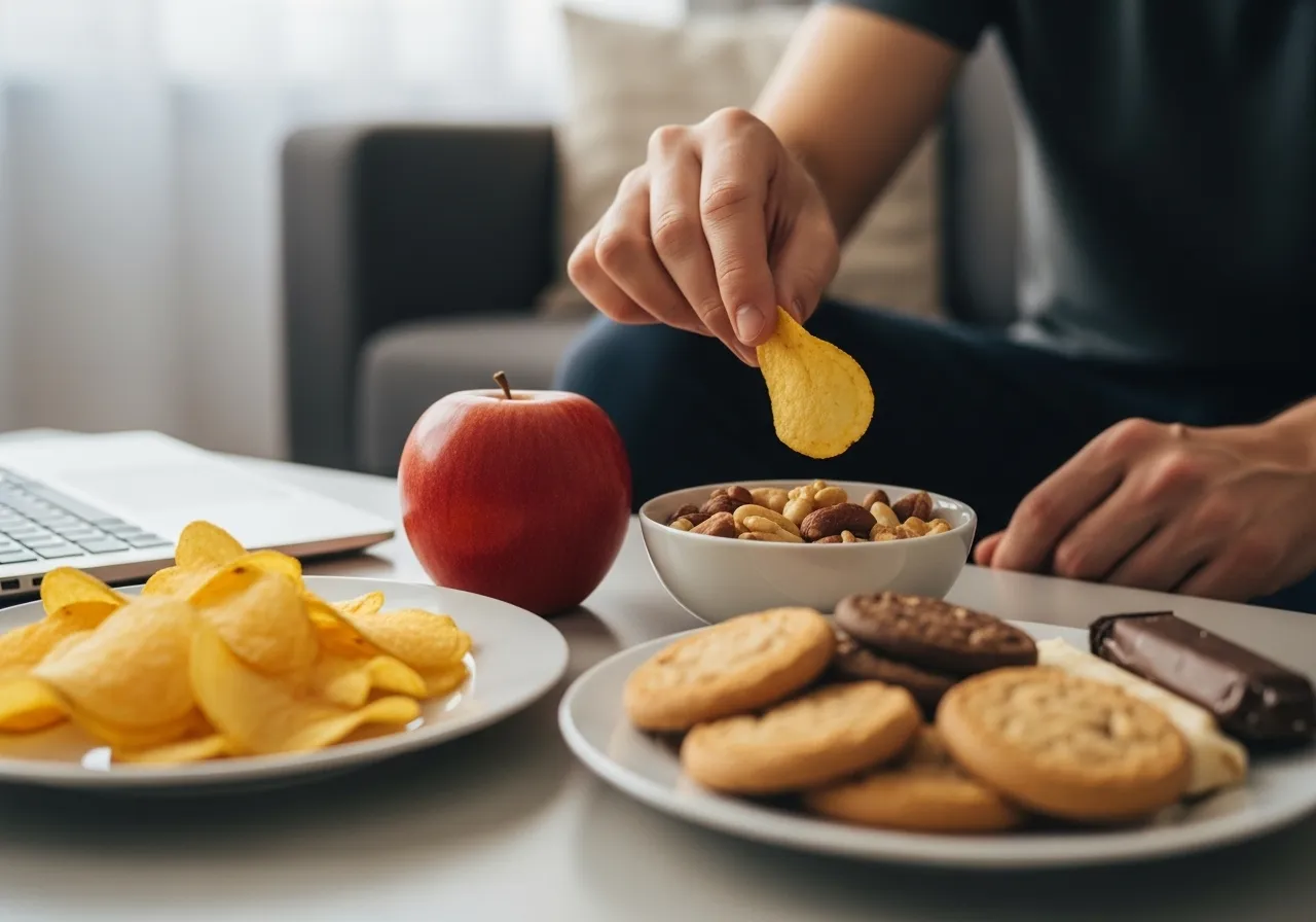 common rest day nutrition mistakes and faqs, professional fitness photography, natural gym lighting, high-detail, sharp focus, photorealistic, authentic and motivating atmosphere