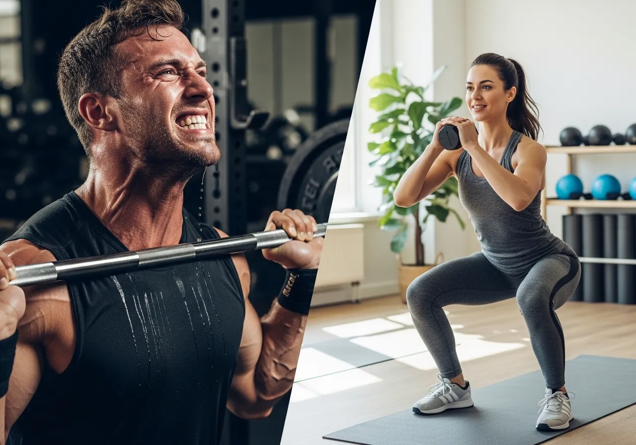 comparison showing proper training intensity near failure versus easy comfortable sets