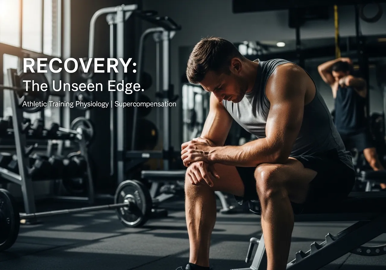 complete guide rest and recovery for serious athletes evidence based, professional fitness photography, natural gym lighting, high-detail, sharp focus, photorealistic, authentic and motivating atmosphere
