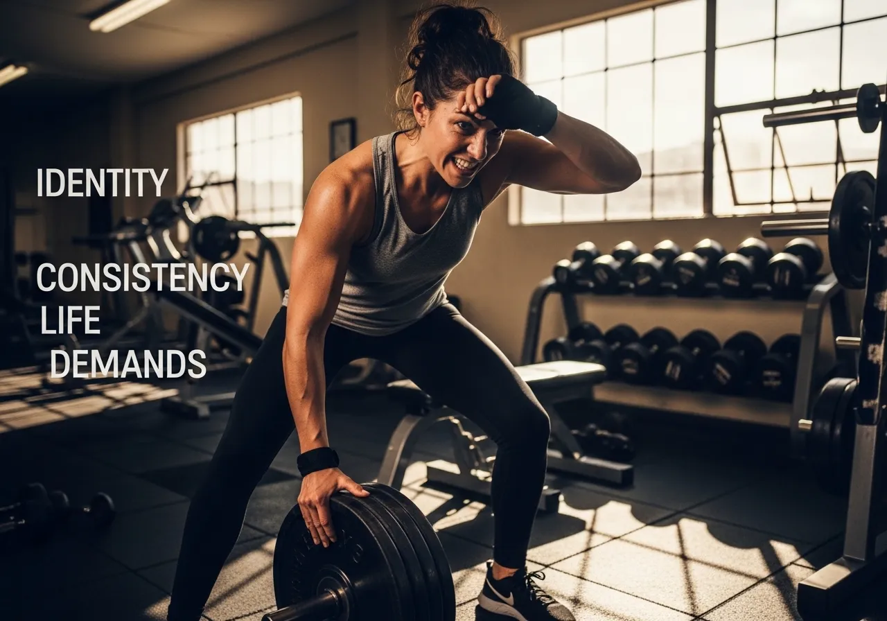 evidence based return to training program week by week phases, professional fitness photography, natural gym lighting, high-detail, sharp focus, photorealistic, authentic and motivating atmosphere