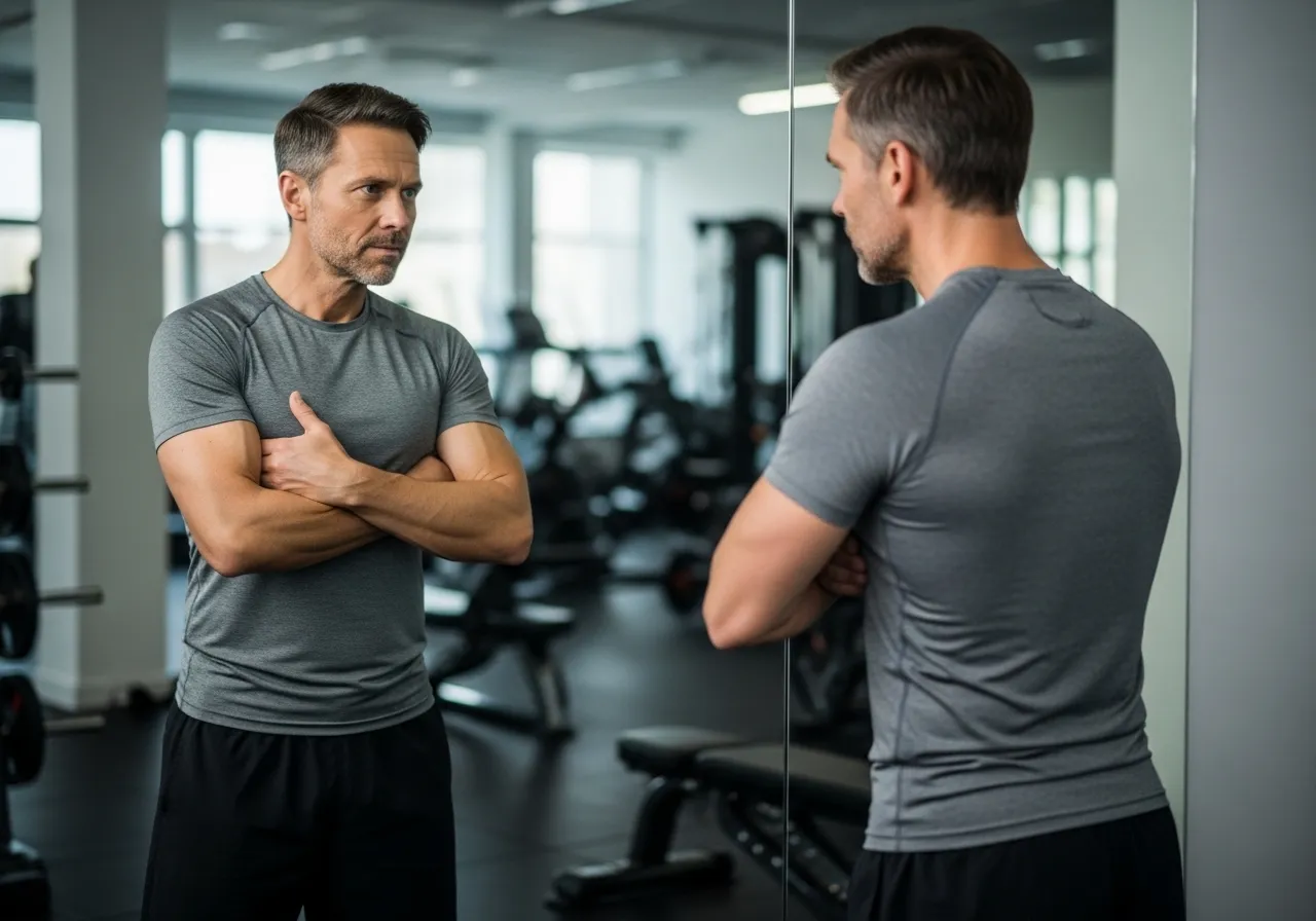 fit active person over 30 exercising with energy and strength, healthy aging fitness lifestyle, professional photography