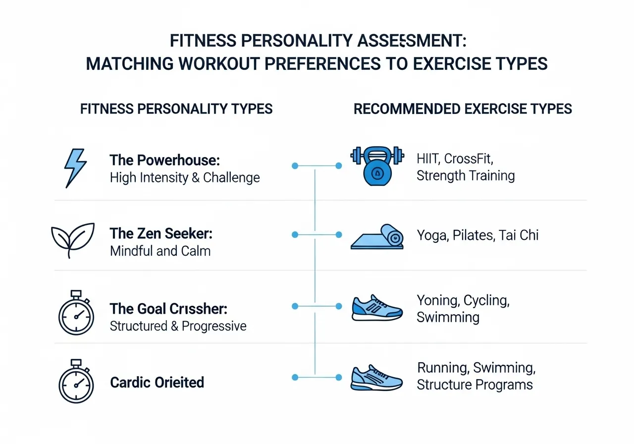 fitness personality assessment chart matching workout preferences