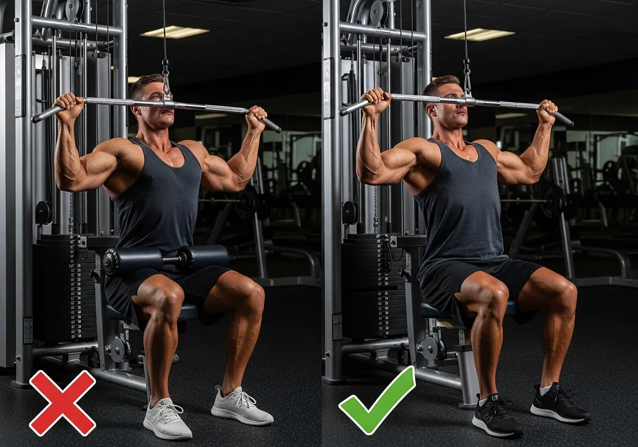 fitness training journal flat lay showing pull-up and lat pulldown progression over weeks, professional photography gym equipment background