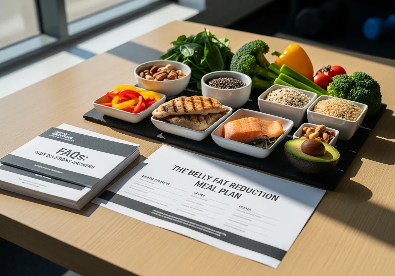 foods to avoid for belly fat reduction, professional fitness photography, natural gym lighting, high-detail, sharp focus, photorealistic, authentic and motivating atmosphere