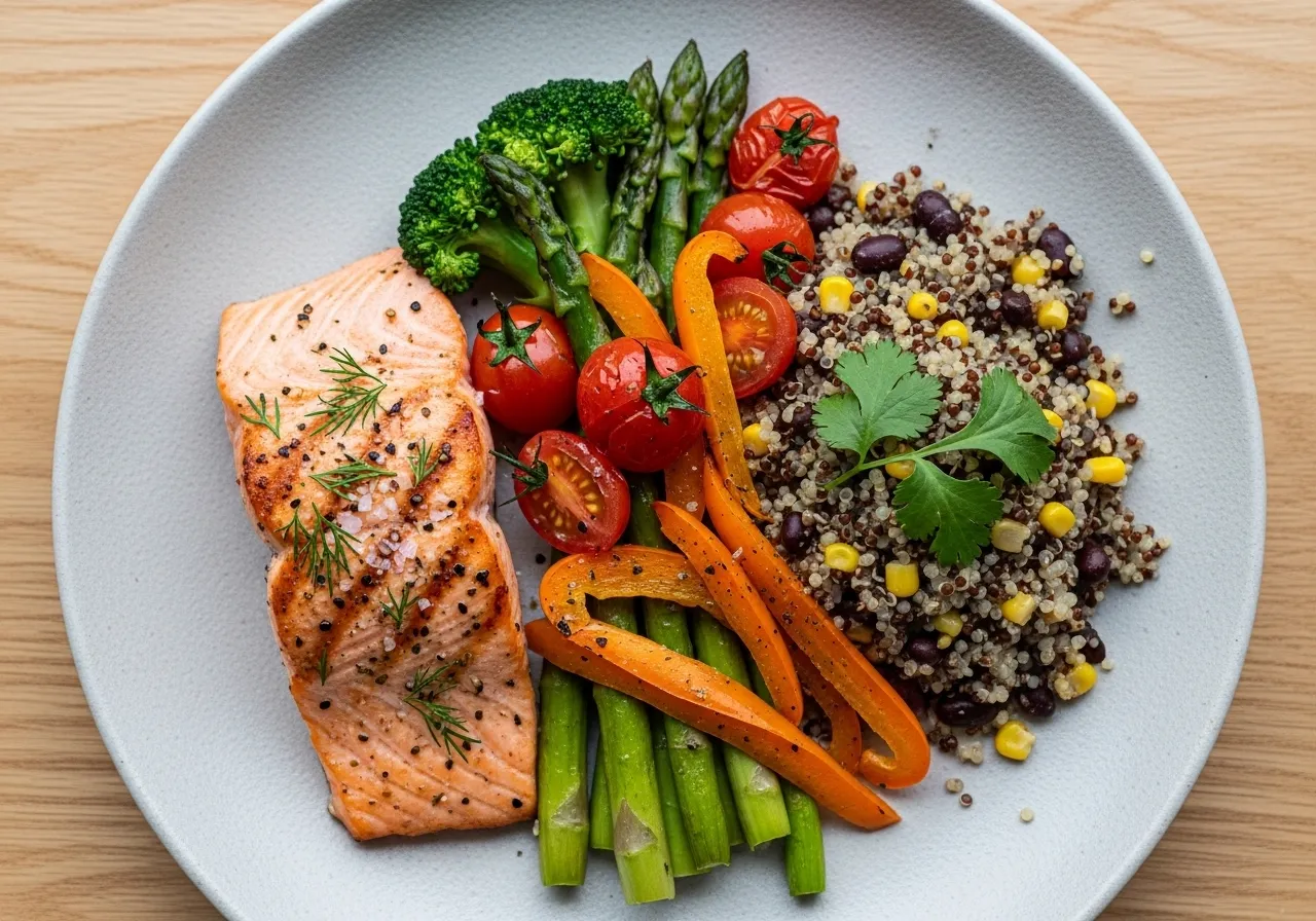 high protein post workout meal with chicken vegetables and rice for muscle recovery