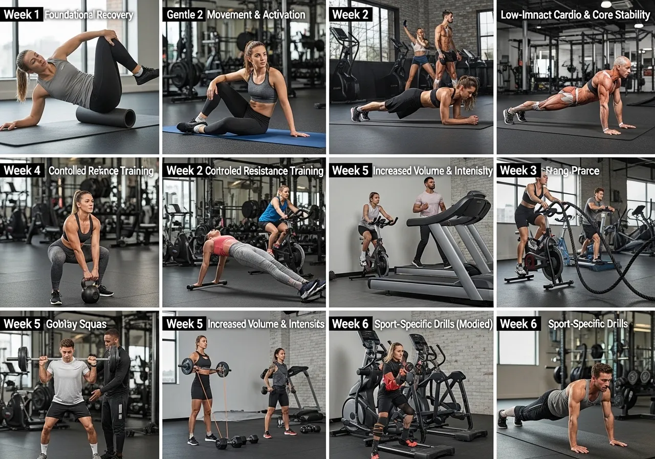 how long break return strategy timeline short medium long training break, professional fitness photography, natural gym lighting, high-detail, sharp focus, photorealistic, authentic and motivating atmosphere