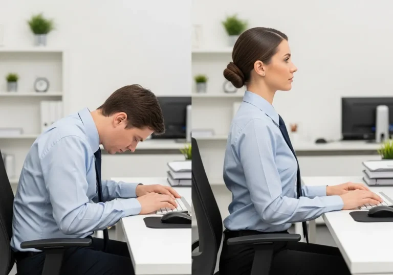 how to fix rounded shoulders from too much sitting — complete postural correction guide