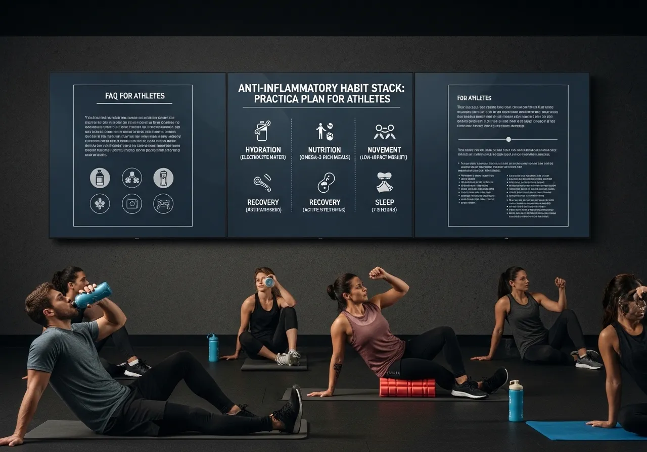 hydration breathing practices and environmental anti-inflammatory habits, professional fitness photography, natural gym lighting, high-detail, sharp focus, photorealistic, authentic and motivating atmosphere