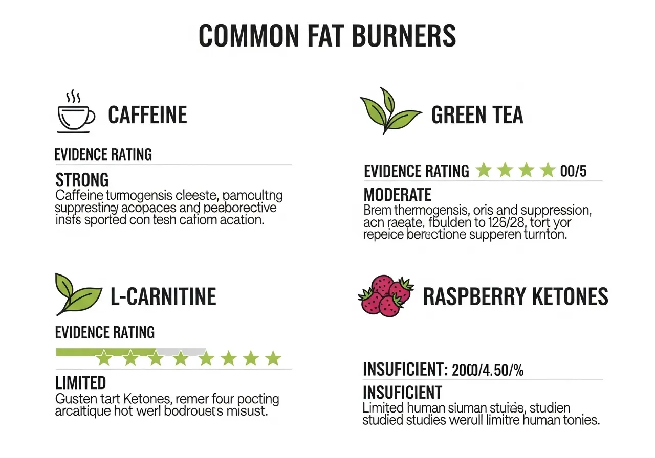 ingredient label breakdown showing caffeine green tea and other fat burner compounds