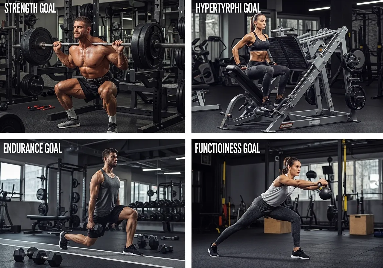 leg day workout structures for different goals
