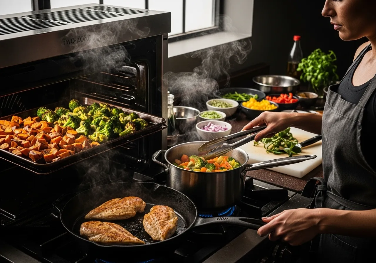 meal prep planning grocery list and scheduling for beginners, professional fitness photography, natural gym lighting, high-detail, sharp focus, photorealistic, authentic and motivating atmosphere