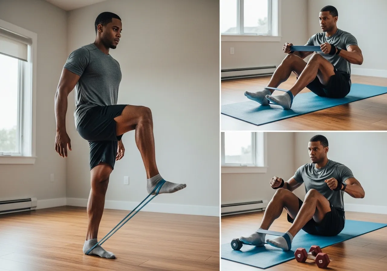 person doing calf raises and lower leg exercises for shin splint rehab
