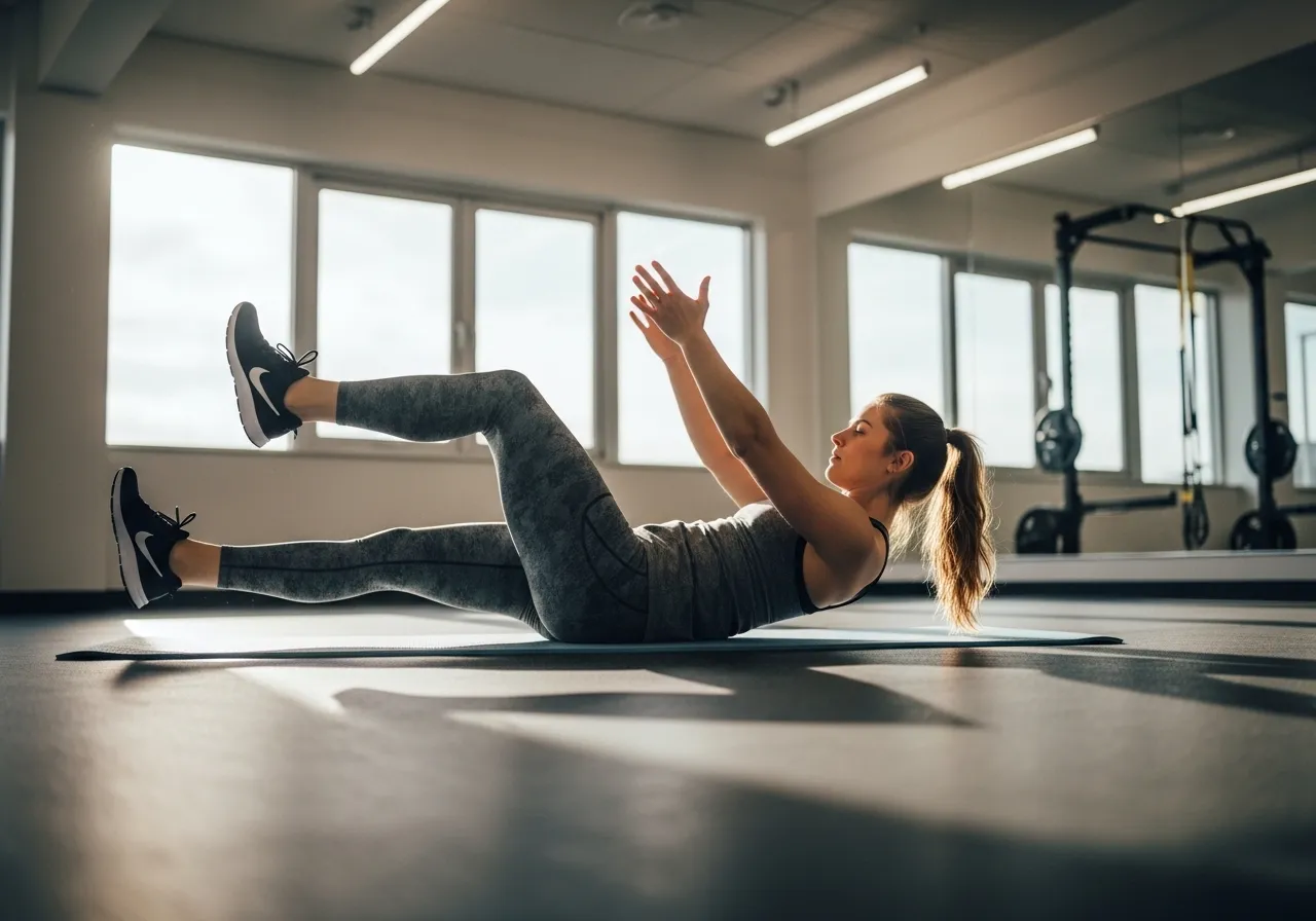 person performing complete 10-minute core workout routine on exercise mat