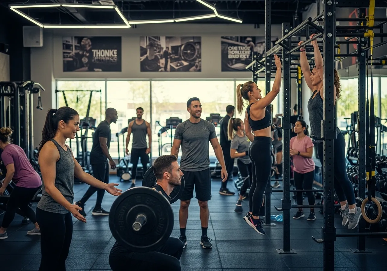 person reviewing gym membership contract and checklist showing careful gym selection decision process, professional lifestyle photography
