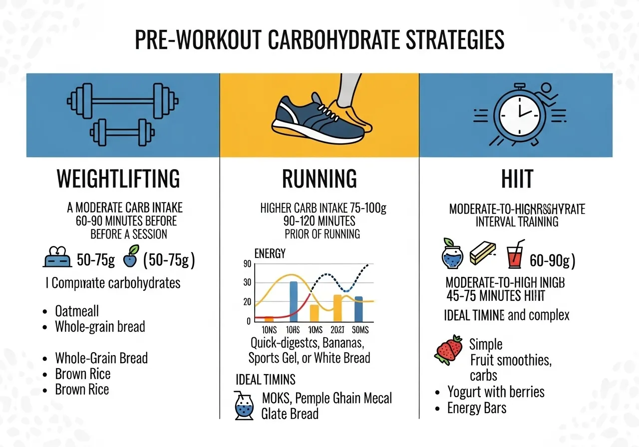 pre-workout nutrition strategies for weightlifting running and HIIT training types