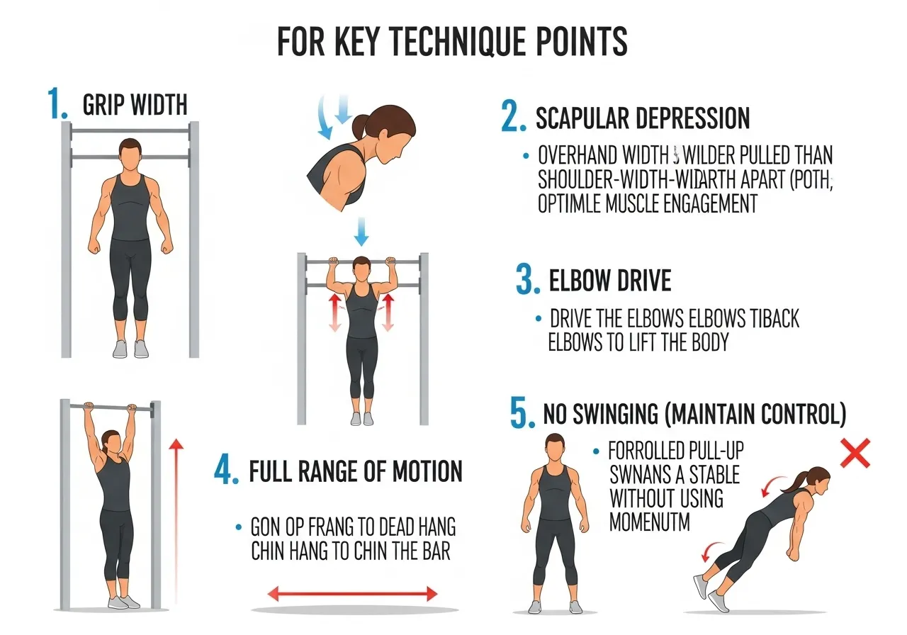 pull-up technique grip scapular depression elbows range of motion form