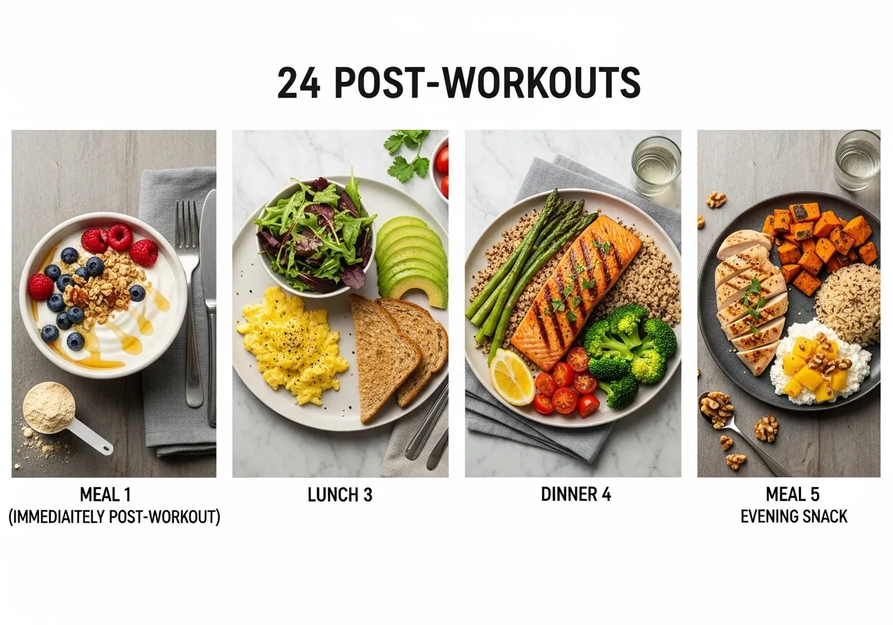 recovery supplements vitamin D magnesium and creatine monohydrate beside whole food sources spinach pumpkin seeds fatty fish, professional nutrition photography