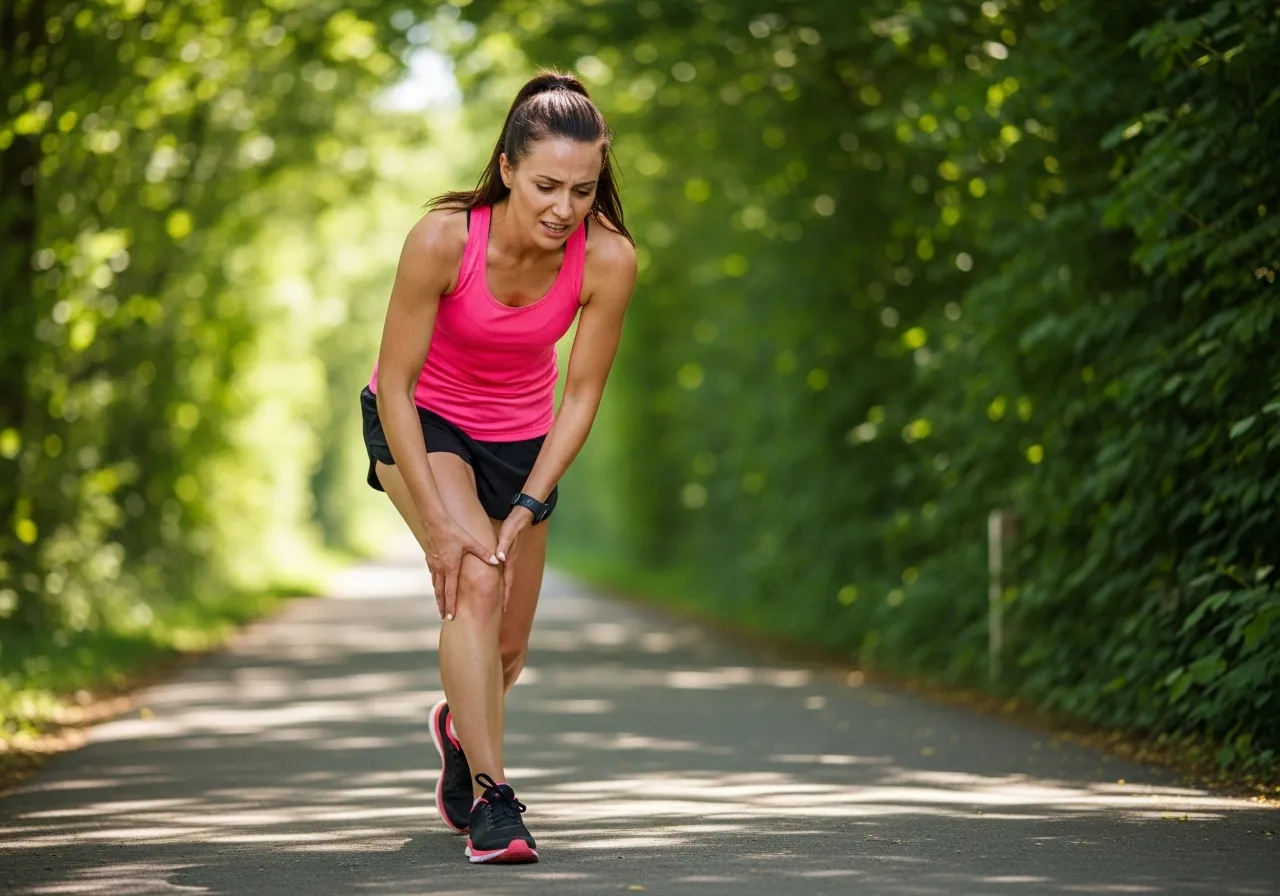 runner experiencing shin pain during training run