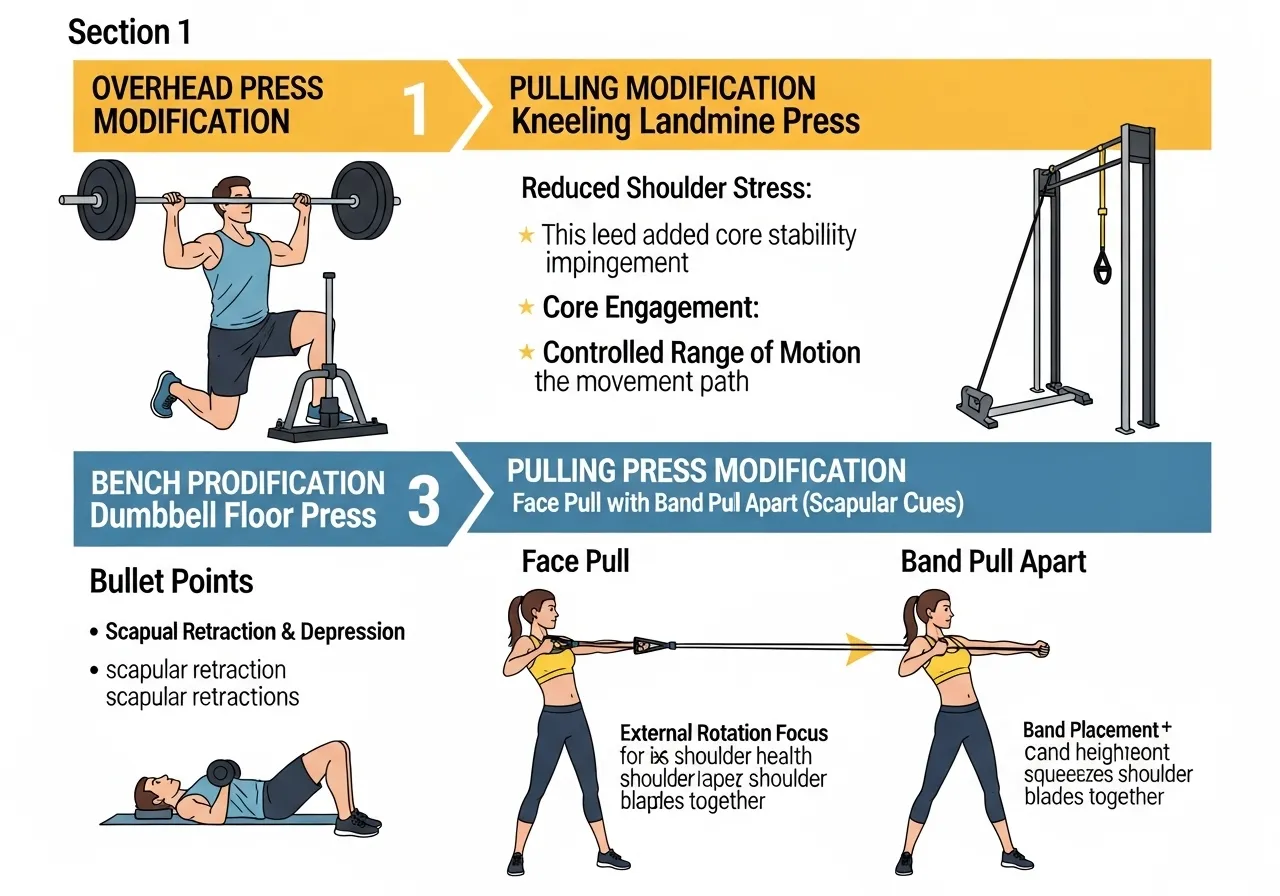 shoulder pain exercise modifications overhead press pulling bench press changes