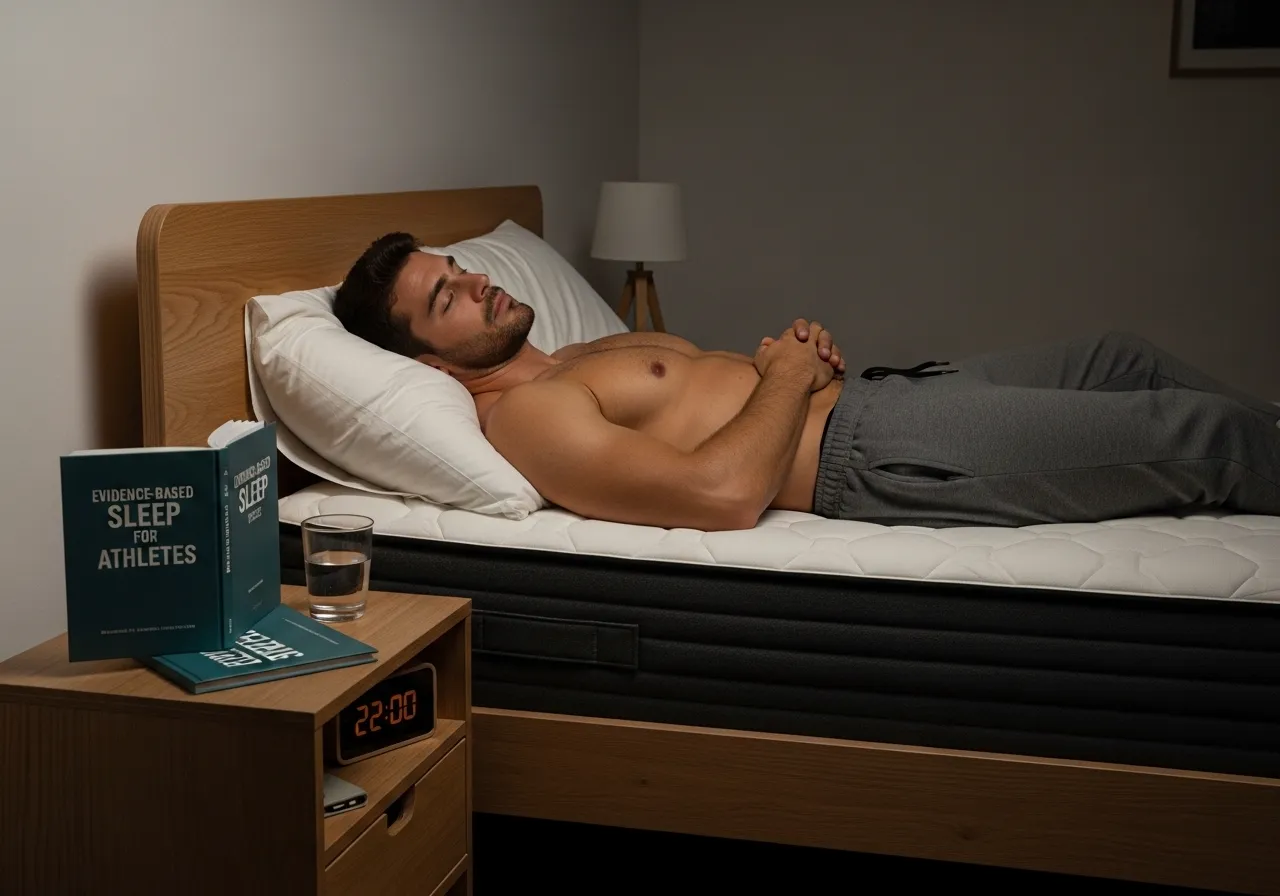 sleep architecture and athletic recovery: what happens during each stage, professional fitness photography, natural gym lighting, high-detail, sharp focus, photorealistic, authentic and motivating atmosphere