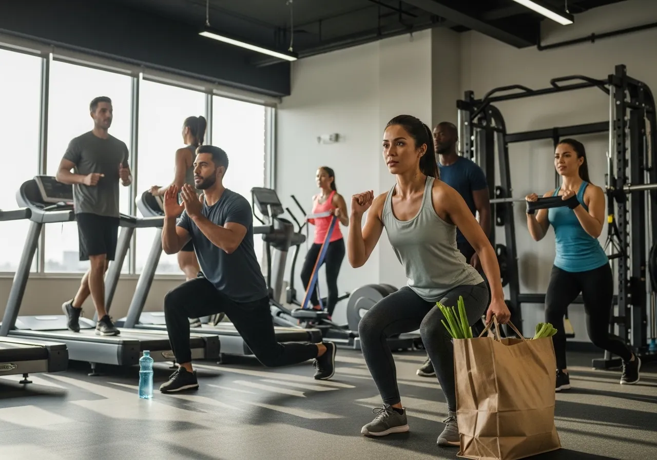 sleep stress cortisol and their effects on metabolic rate, professional fitness photography, natural gym lighting, high-detail, sharp focus, photorealistic, authentic and motivating atmosphere