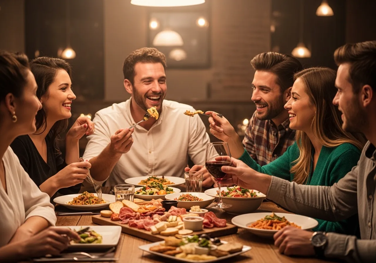 social dinner situation showing how to eat out while tracking