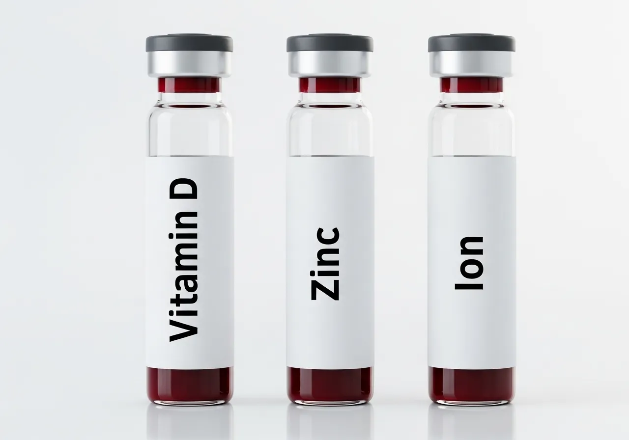 supplement testing blood draw for vitamin D zinc and ferritin assessment
