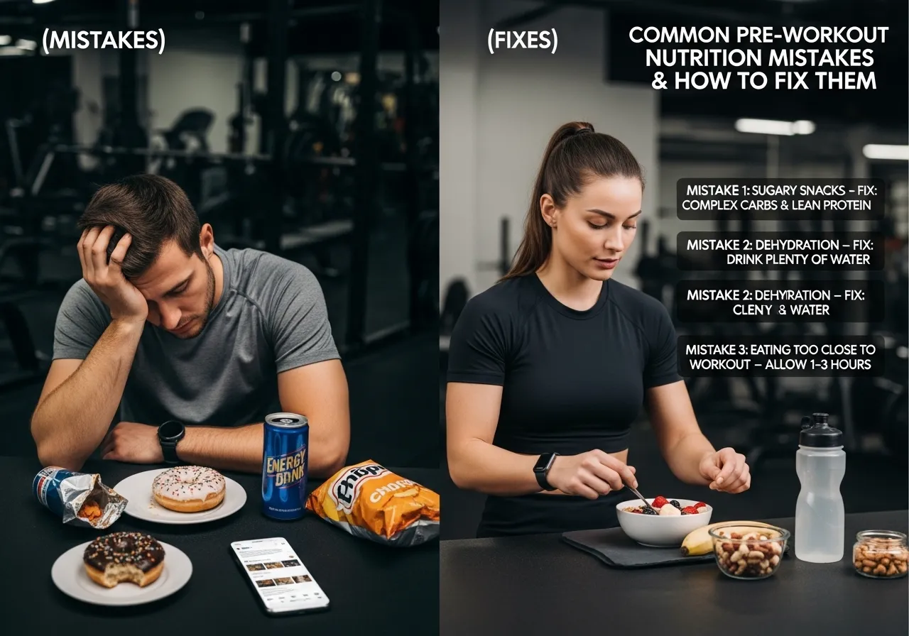 the post-workout window: why pre-workout nutrition affects recovery, professional fitness photography, natural gym lighting, high-detail, sharp focus, photorealistic, authentic and motivating atmosphere
