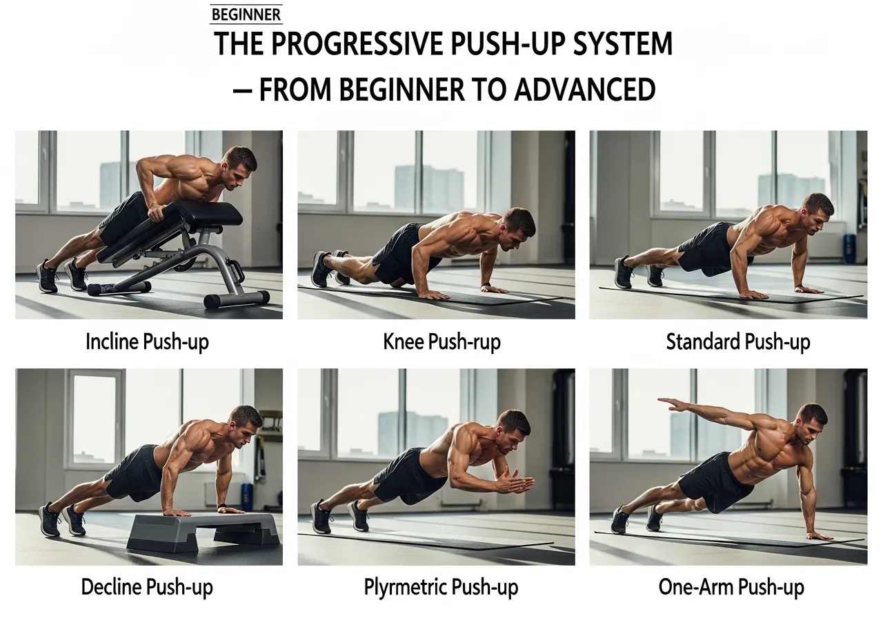 the progressive push-up system — from beginner to advanced