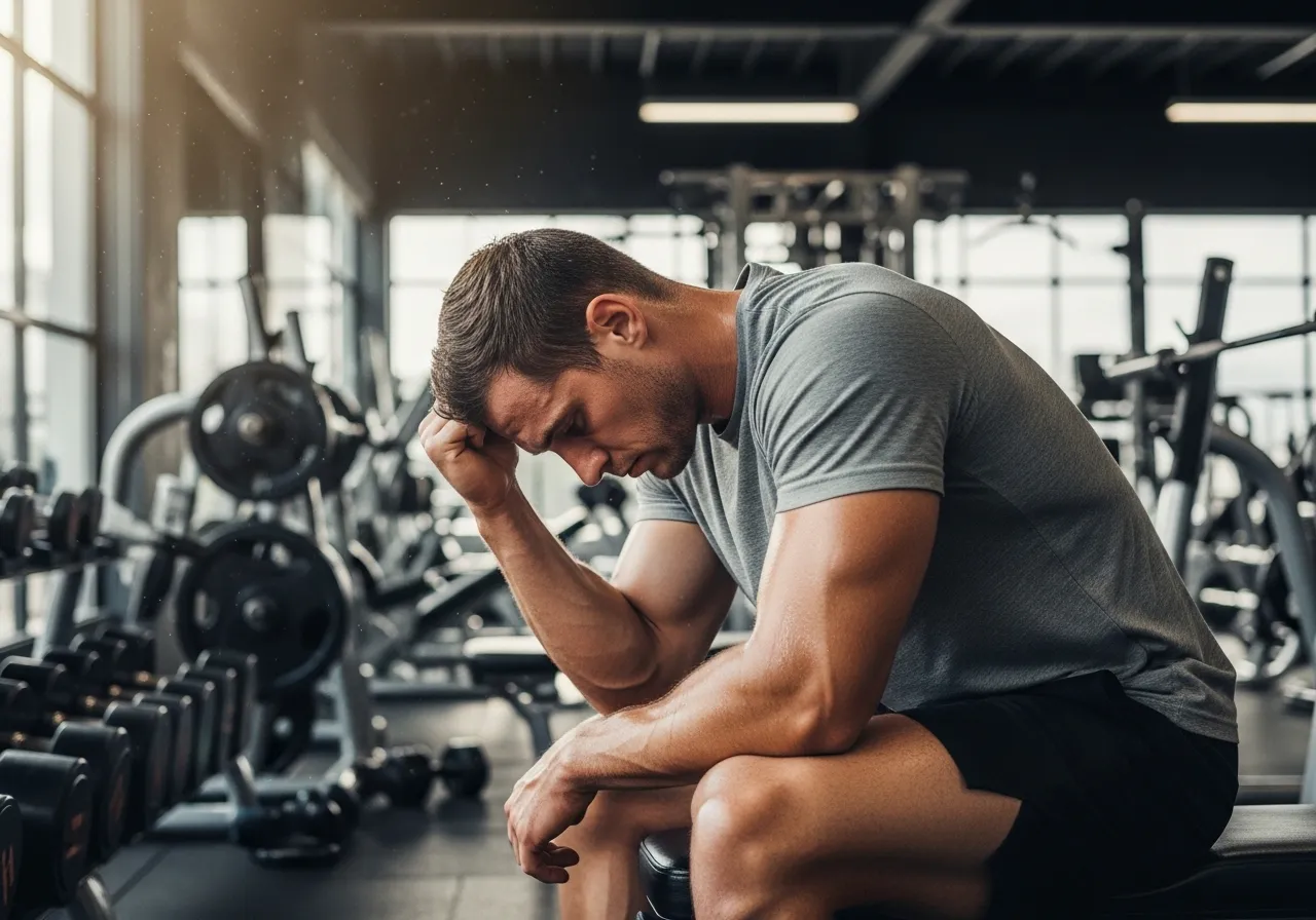 tired athlete deciding to take a deload week to recover from intense training