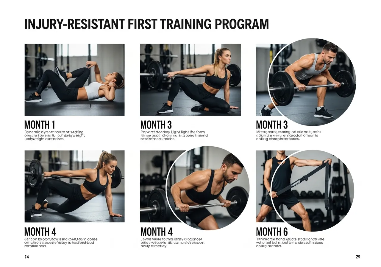 warm up cool down mobility work injury prevention evidence based beginner, professional fitness photography, natural gym lighting, high-detail, sharp focus, photorealistic, authentic and motivating atmosphere