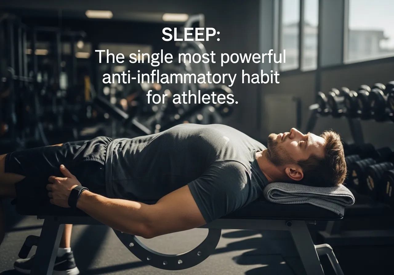 why anti-inflammatory habits matter as much as diet for recovery, professional fitness photography, natural gym lighting, high-detail, sharp focus, photorealistic, authentic and motivating atmosphere
