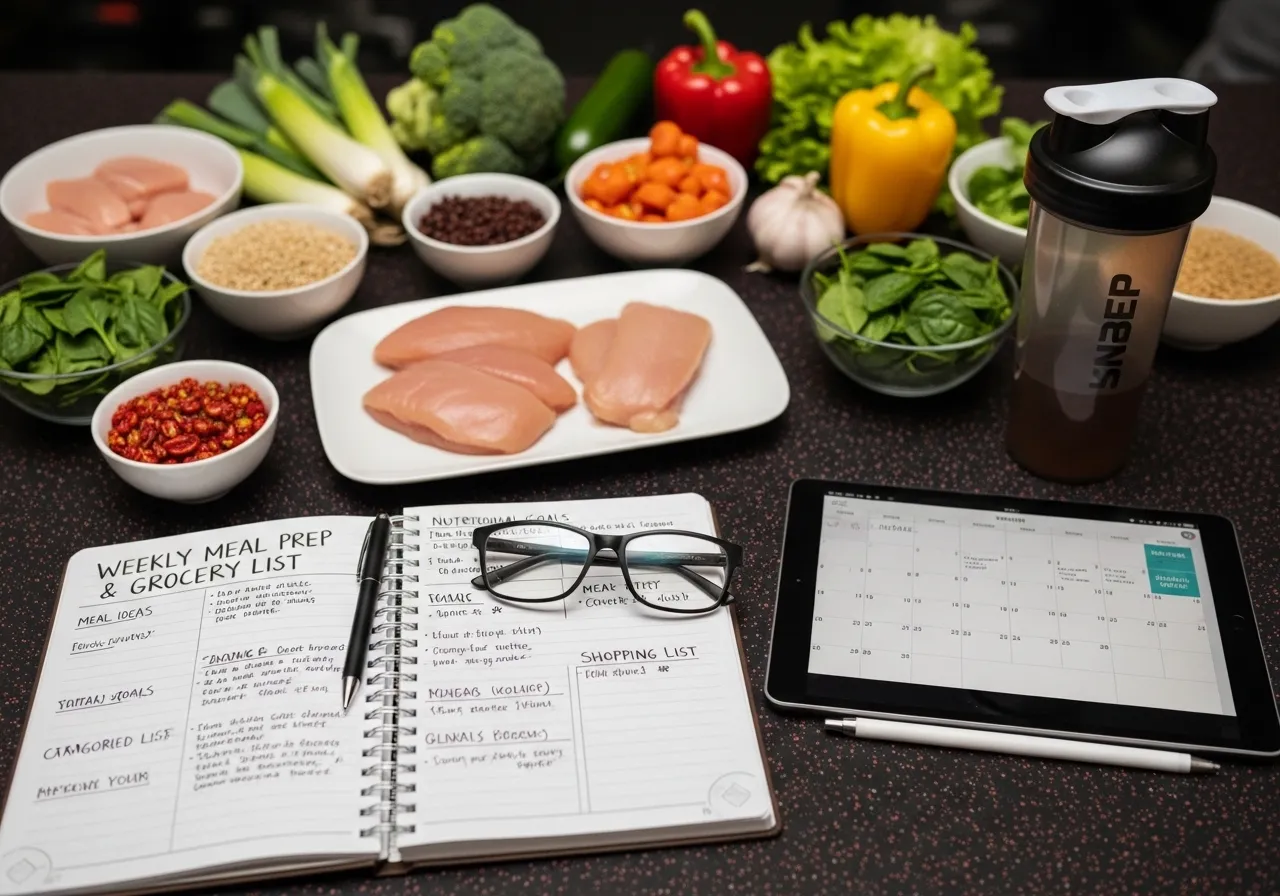 why meal prep transforms nutrition consistency decision fatigue science, professional fitness photography, natural gym lighting, high-detail, sharp focus, photorealistic, authentic and motivating atmosphere