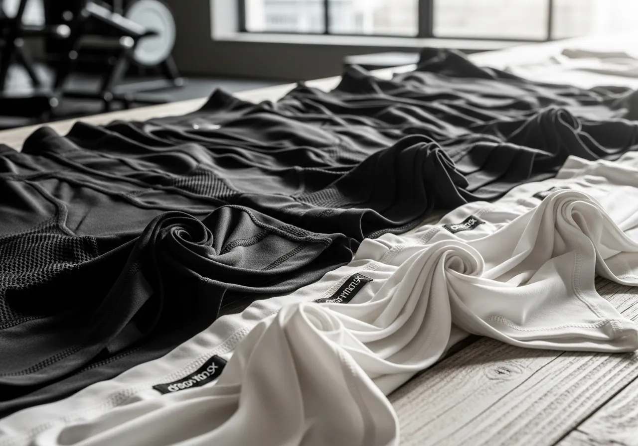 why what you wear to the gym matters for performance enclothed cognition, professional fitness photography, natural gym lighting, high-detail, sharp focus, photorealistic, authentic and motivating atmosphere